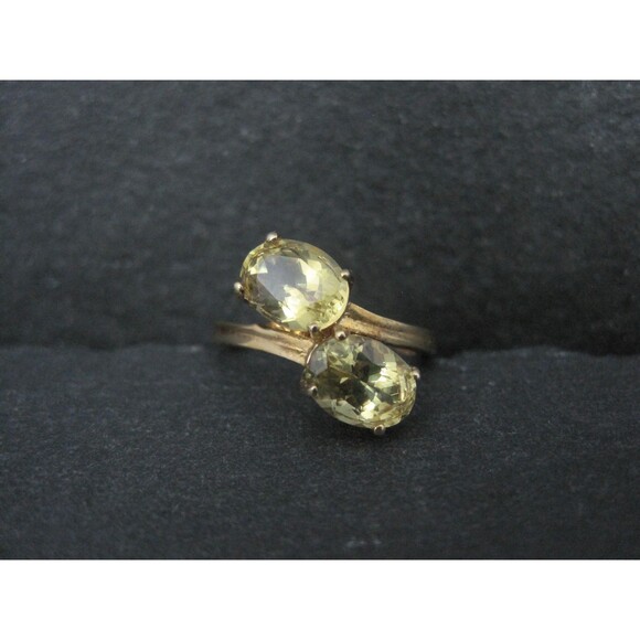 Vermeil Sterling Yellow Tourmaline Ring Size 6 - Picture 10 of 10